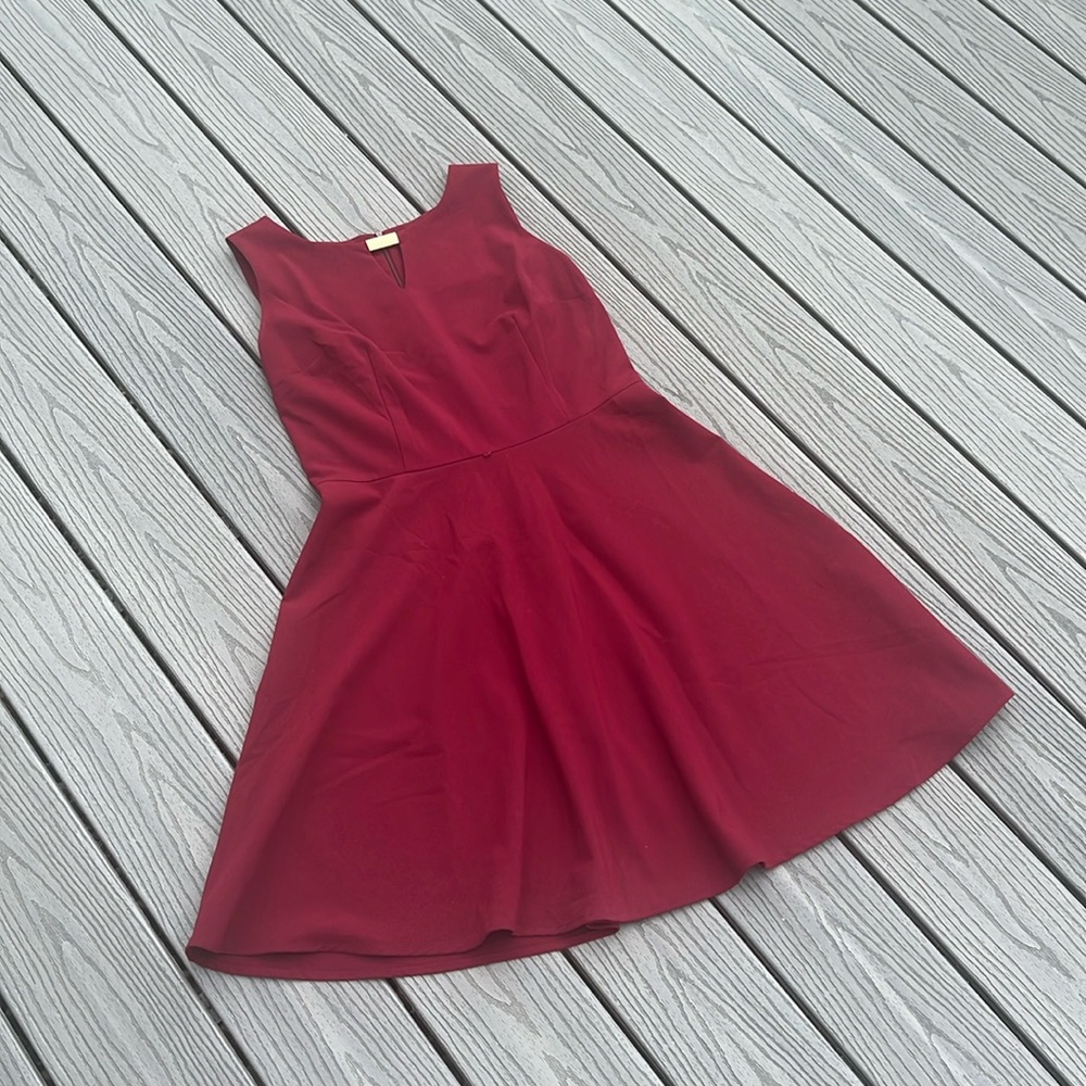 Dark Red A-Line Sleeveless Dress